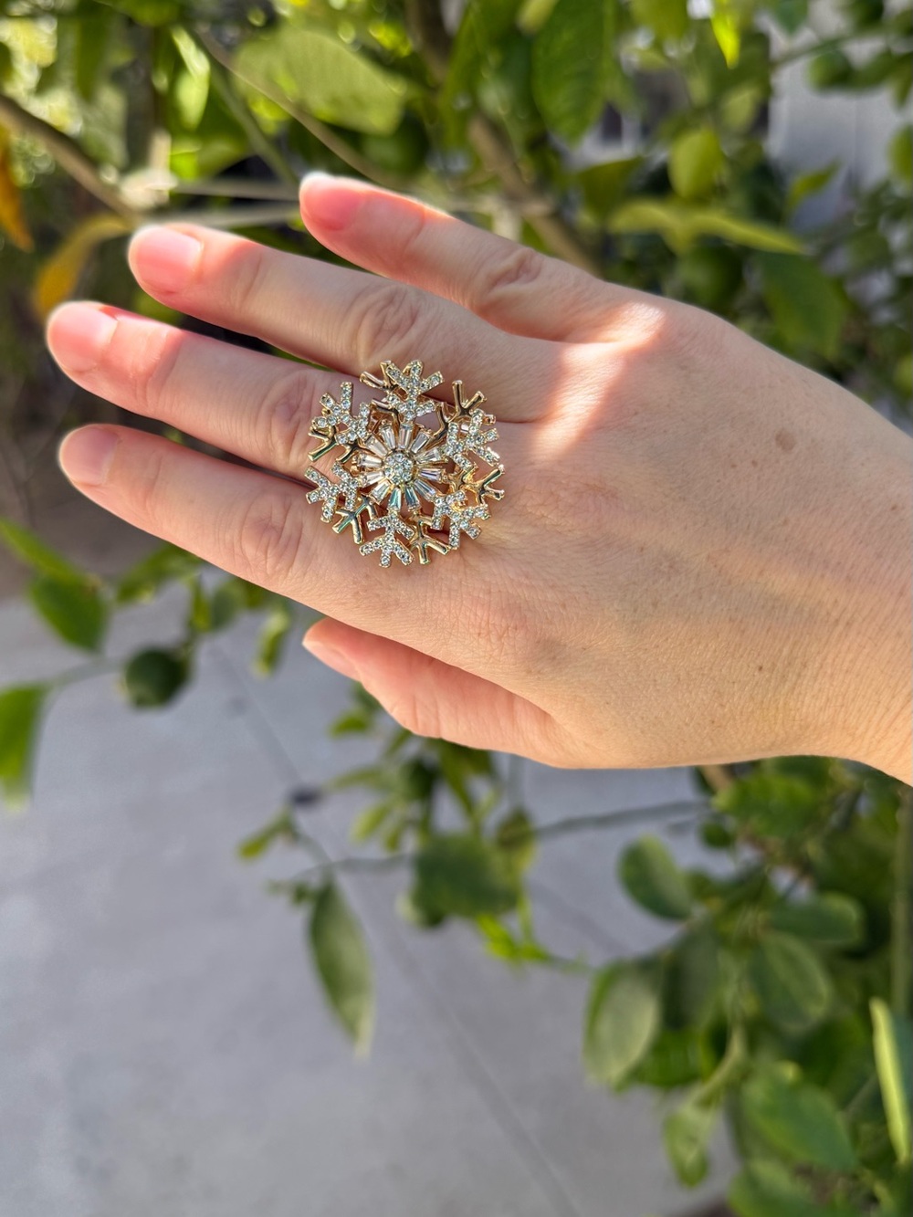 Gold Snowflake Statement Ring - Women's Jewelry